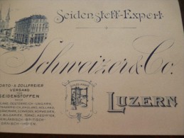 Carte Pub Luzern. Seiden Stoff Export. Schneizer - Lucerne