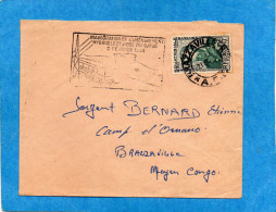 MARCOPHILIE-lettre-AEF-cad 1954+ Flamme Aménagement Du Djoué- Pour Congo-  Timbre  S De Brazza - Brieven En Documenten