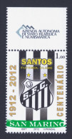 2012 SAN MARINO "100° ANN. DEL SANTOS FUTEBOL CLUBE" SINGOLO MNH* - Neufs
