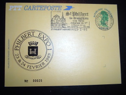 CARTEPOSTE LIBERTE DE GANDON VERT OBL.MEC. 23-2-1985 St PHILBERT DE GRAND LIEU (44) PHILBERT EXPO 1 23 & 24 FEVRIER - Overprinter Postcards (before 1995)