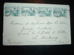 LETTRE POUR FRANCE TP 5C X4 OBL.MEC. 7 OCT 1939 BUENOS AIRES + VIGNETTE ROUGE FERRETERIA FRANCO AMERICANA FRAMAC - Briefe U. Dokumente