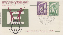 Enveloppe  FDC  1er   Jour    BELGIQUE    Paire  EUROPA      1956 - 1956