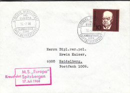 Philatélie Polaire - République Fédérale  - Lettre De 1968 - Oblitération Deutsche Schifspost - Spitzbergenfahrt - Arktis Expeditionen