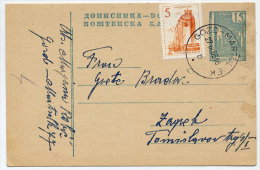 YUGOSLAVIA 1964 Buildings 15 (d) Postal Stationery Card, Used.  Michel P163 I - Entiers Postaux