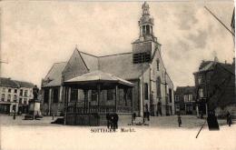 Zottegem  5 CP  Markt Kiosk    Plaats   Welzijstr  Café De Meyer   Standbeeld Graaf Egmont  1902   Kerk - Zottegem