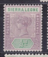 1996/97 Sierra Leone - 1/2d, Dull Mauve & Green - Queen Victoria SG 41,Scott 34  MLH - Sierra Leona (...-1960)