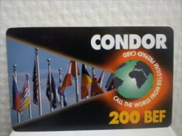 Prepaidcard Condor  200 BEF  Rare ! - [2] Prepaid & Refill Cards