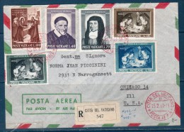 Vaticano --Storia Postale 1961 Per CHICAGO RACCOMANDATA - Lettres & Documents