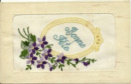 Delcampe - CARTE BRODEE, Voyagée En 1919 - Bestickt