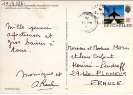 Beau Timbre  / CP , Carte , Postcard Du 23 Mars 76 Pour La France - Seychelles (1976-...)