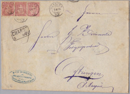 Schweiz 1875-05-05 Aarberg R-Brief Nach Oftringen Mit 3 X 10Rp. Sitzende - Lettres & Documents