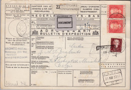 Heimat NL AMSTERDAM 1953-03-21 Paketkarte Nach Belgien - Brieven En Documenten