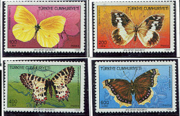 (cl 32 - P28) Turquie** N° 2582 à 2585 - Papillons - - Unused Stamps