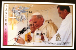 BELIZE Pape Jean PAUL II. Paques 1986. Yvert BF 66. MNH, ** - Papi