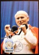 FRANCE Pape Jean PAUL II. Visite Du Pape. Strasbourg 9/10/1988. Carte Maximum - Popes