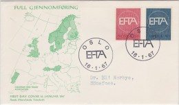 EFTA -  NORWAY NORGE NORWEGEN NORVÈGE 1967 MI 551 552 FDC Trade Economy Map Maps Karte Karten Carte - EU-Organe
