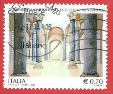 ITALIA REPUBBLICA USATO - 2013 - Patrimonio Artistico Culturale Italiano - S.Sofia, Benevento - € 0,70 - S. 3451 - 2011-20: Oblitérés