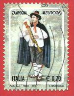 ITALIA REPUBBLICA USATO - 2014 - EUROPA - Zampogna - € 0,70 - S. 3475 - 2011-20: Gebraucht