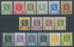 1912/22 GAMBIA EFFIGIE GIORGIO V 16 VALORI MH * - ED - Gambia (...-1964)