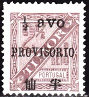 TIMOR -1894, D. Carlos I, C/ Sobga «PROVISÓRIO» E Sobretaxa, 1/2 A. S/  2 1/2  R. D.11 3/4 X 12  (*)MNG   MUNDIFIL Nº 38 - Timor