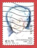 ITALIA REPUBBLICA USATO - 2013 - Anniversario Della Morte Di Rita Levi-Montalcini - € 0,70 - S. 3439 - 2011-20: Gebraucht