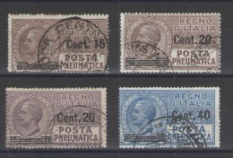 REGNO 1924-25 POSTA PNEUMATICA   SOP.TA SERIE CPL. USATA - Posta Pneumatica