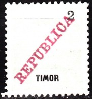 TIMOR - 1911,   D. Carlos I, Com Sobrecarga «REPUBLICA»  2 A.  D. 11 3/4 X 12    * MH  MUNDIFIL  Nº 114 - Timor