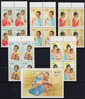 E0125a ZAIRE 1985, Christmas, Noel  MNH Blocks Of 4 With M-sheet - Nuovi