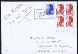 1986  Lettre Avion  5g Pour Le Canada Affranchissement 3,60 Fr - Tariffe Postali