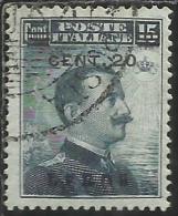 COLONIE ITALIANE EGEO 1916 LERO (LEROS) SOPRASTAMPATO D´ITALIA ITALY OVERPRINTED CENT. 20 SU 15 C. USATO USED OBLITERE´ - Egée (Lero)