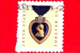 U.S. - USA - STATI UNITI - USATO - 2011 - Purple Heart And Ribbon  - (Forever) - Oblitérés