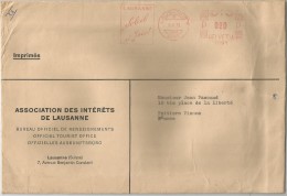 Lettre , SUISSE , Association Des Intérêts De LAUSANNE , 1959 , Frais Fr : 1.80€ - Marcophilie