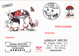 2978A PEACOCK, OBLITERATION CONCORDANTE, POSTCARD, POSTAL STATIONERY,  1998, ROMANIA - Pfauen