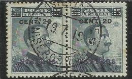 COLONIE ITALIANE EGEO 1916 NISIRO (NISIROS) SOPRASTAMPATO D´ITALIA ITALY OVERPRINTED CENT 20 SU 15 C COPPIA USATA USED - Egée (Nisiro)