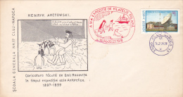 123FM POLAR EXPLORER EMIL RACOVITA, PENGUIN, WALRUS,  SPECIAL COVER, 1978,ROMANIA - Polarforscher & Promis