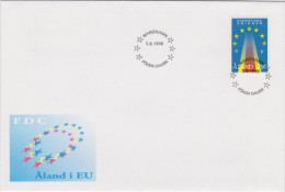 POLITICS EUROPA JOINING EUROPEAN UNION EU - ALAND FINLAND1995 MI 99 FDC - European Community