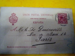 Entier Postal , Tarjeta Postal, Espagne , U.P.U , Luis Castane Oliva, Quimico Colonista Hospital Barcelona  Paris - 1850-1931