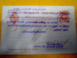 Entier Postal , Tarjeta Postal, Espagne , U.P.U ,    Pour Dusseldorf  Alemania  Amade Barcelona - 1850-1931