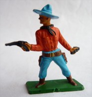 FIGURINE STARLUX COWBOY 2 REVOLVERS INCOMPLET -  SERIE ORDINAIRE  1957 Réf 130 - Starlux