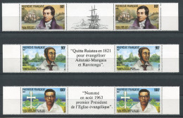 POLYNESIE 1988 N° 318A/320A ** Neufs = MNH Superbes Non Pliées  Cote 19 € Grands Missionnaires Protestants - Neufs