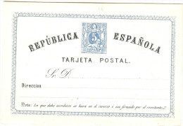 LBL289 - ESPAGNE EP CP 5c 1873/74  "TARJETA" SANS POINT APRES " ESPAÑOLA" NEUVE - 1850-1931