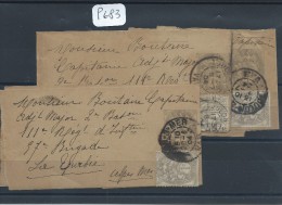 France  Lot De 3 Bandes Pour Journaux   Type  Blanc  Avec Complement Affr  1904 - Streifbänder