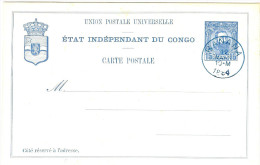 LBL289 - CONGO BELGE EP CP 15c 1892/94  OBL. BANANA  12/3/1894 NON VOYAGEE - 1884-1894