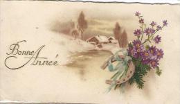 Petite Carte De Voeux/  Circulée/ Chalet , Fer à Cheval Et Fleurs/ Vers 1930 CVE62 - Neujahr