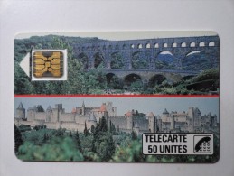 RARE : PONT DU GARD CITE DE CARCASSONNE USED CARD - Ad Uso Interno