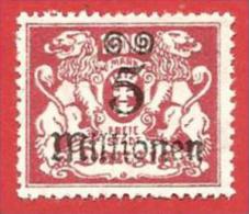 GERMANIA DANZICA MH - 1923 - Francobolli Del 1922 Con Nuovo Valore In Sovrastampa - 5 Mn. Rosso Lilla - UNI. 151 - Postfris