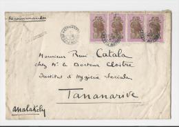 LETTRE DE FIANARANTSOA MADAGASCAR 1930 ADRESSEE A TANA AVEC GRIFFE INTERIEUR COVER - Lettres & Documents