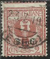 COLONIE ITALIANE EGEO 1912 SIMI SOPRASTAMPATO D´ITALIA ITALY OVERPRINTED CENT. 2 CENTESIMI USATO USED OBLITERE´ - Egée (Simi)