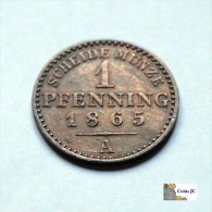 Alemania - Prusia - 1 Pfenning - 1865 - Sonstige & Ohne Zuordnung
