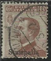 COLONIE ITALIANE EGEO 1912 STAMPALIA SOPRASTAMPATO D´ITALIA ITALY OVERPRINTED CENT. 40 CENTESIMI USATO USED OBLITERE´ - Aegean (Stampalia)